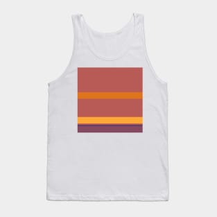 A rare amalgam of Grape, Dark Mauve, Dark Salmon, Brownish Orange and Mango stripes. Tank Top